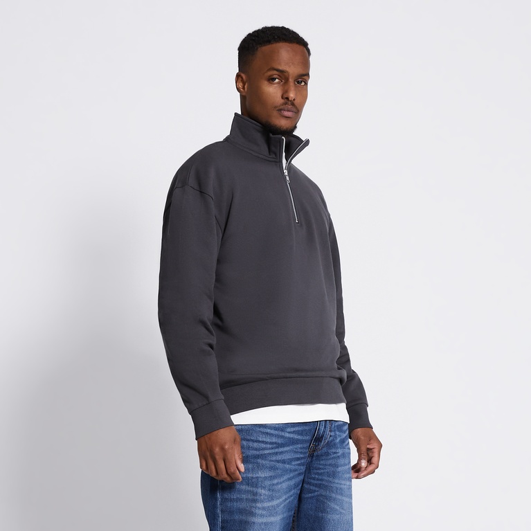 Half Zip Sweatshirt "Frank" Dark Grey